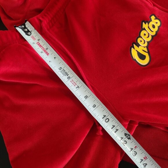 Cheetos Flamin Hot Red Velour Tracksuit Small Athleisure Zip Hoodie Sweatpants - Picture 6 of 9